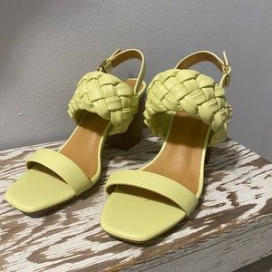 Braided Sandals in Chartreuse